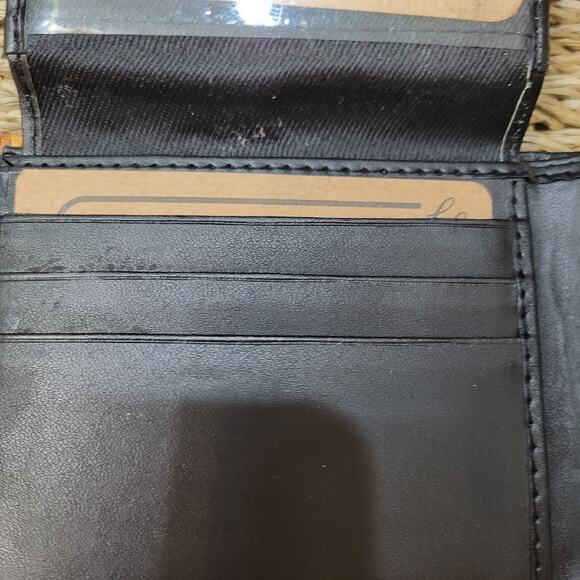 Texas concho mens Wallet Western Short Bifold Ostrich pattern black faux leather - Picture 9 of 13